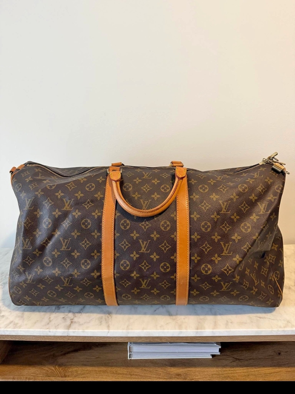 Louis Vuitton Brown Monogram Travel Duffel Bag